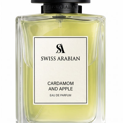 Palette 21 Swiss Arabian Cardamom and Apple Eau de Parfum in a clear glass bottle with a black cap