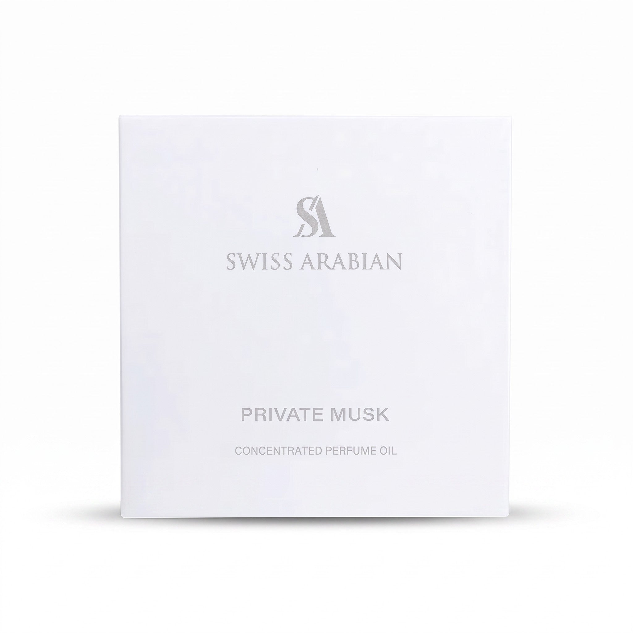 Palette 21 Swiss Arabian Private Musk concentrated perfume oil white square box packaging