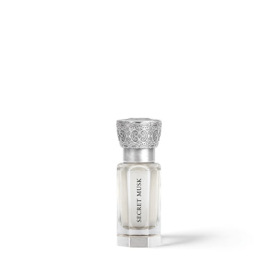 Swiss Arabian Secret Musk Concentrated Perfume Oil 12ml bottle with silver cap