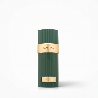 Palette 21 Zenith Santal eau de parfum in a forest green fluted bottle with polished gold accents.