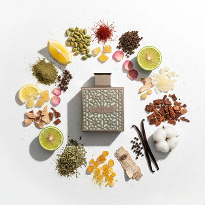 Rayhaan Terra perfume with amber woody and earthy fragrance notes unisex eau de parfum